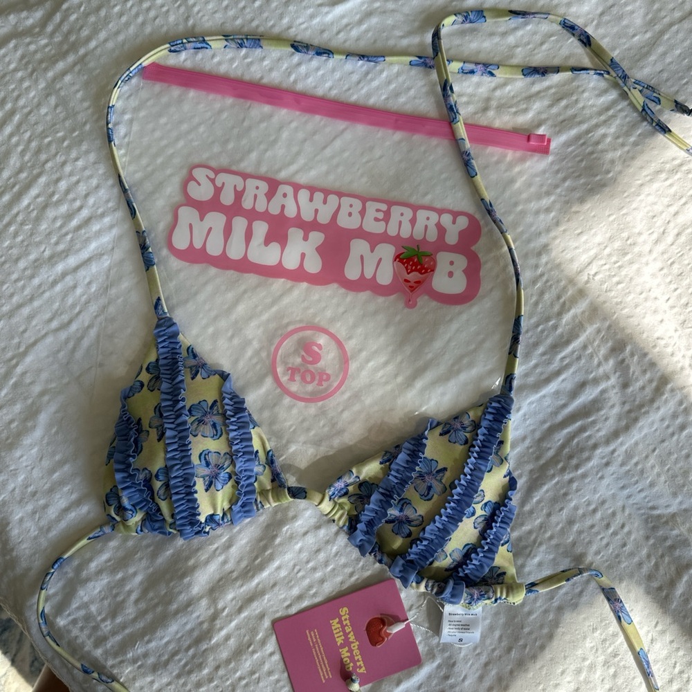 Strawberry Milk Mob “Seafoam” bikini top